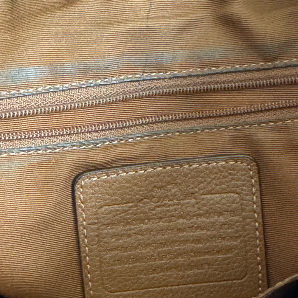 Coach Saddle Brown Pebbled Leather Satchel Tote Bag Gold Hardware Horse Carriage - Picture 3 of 12